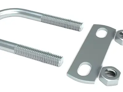 U Bolt 3D Model Industrial Fastener Asset 3D model