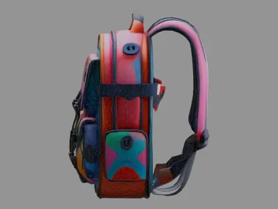 Stylized Backpack BP21 Low-poly 3D model