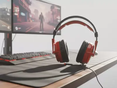 Headphones Low-poly 3D model