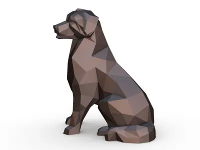 Australian Shepherd sitting 3D print model