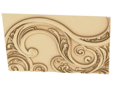 decor set wall panel wall relief mural CNC 60 3D model