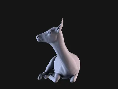 Deer lying down 3D print model