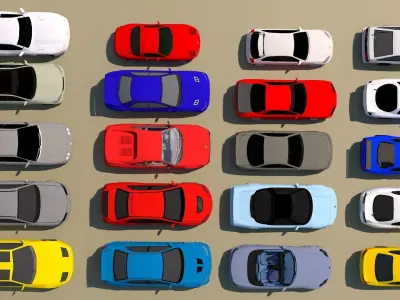 JDM cars  Low-poly 3D model