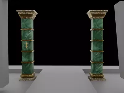Jade Pillar Low-poly 3D model