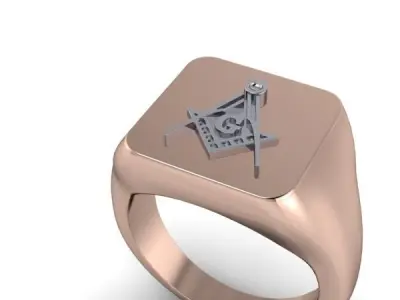 Creative men Signet Masonic ring Plain  hotstyle 3D print model 3D print model