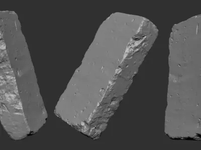 Realistic yellow broken brick 3d scan in highpoly 3D model