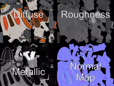 Vibrant Tactical Rifle model pack Low-poly 3D model