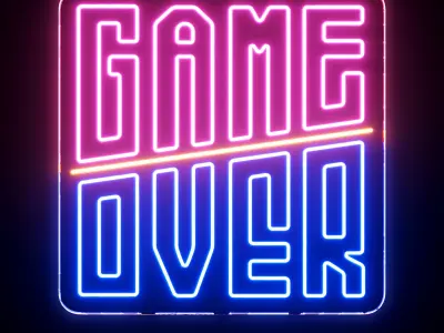 Game Over Neon Sign 3D model