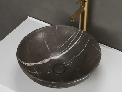 Giro pietra grey marble basin Lusso stone model 3D model