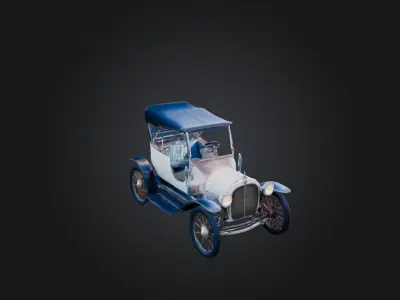 antique car Low-poly 3D model