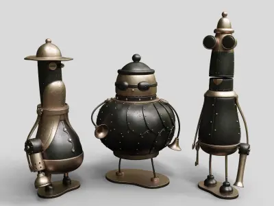 Machinarium Collection three steampunk robots