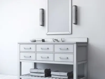 RH Hutton single extra-wide washstand 3D model