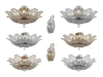 705 Riccio Osgona Collection of Cristal Lamps 3D Model Pack