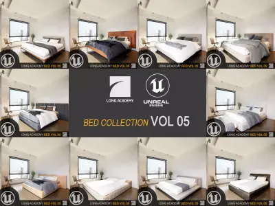 UE4- BED COLLECTION VOL005 Low-poly 3D model