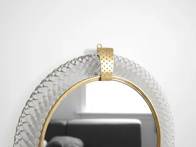 Italian Murano Carlo Scarpa Wall Mirror for Venini 3D model