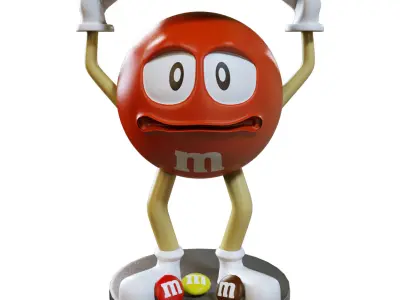 MMs Statue with Storage Low-poly 3D model
