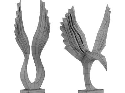 Decor sculpture 02 Low-poly 3D model