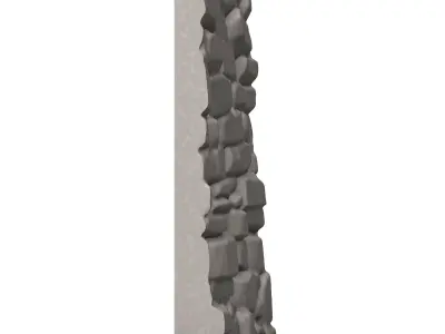 Vine Overgrown Stone Wall Panel 3D print model