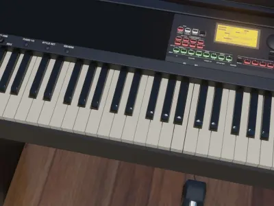 Electronic Piano Low-poly 3D model