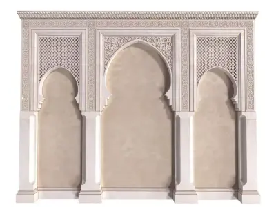 Arch in oriental style Arab decorative wall  3D model