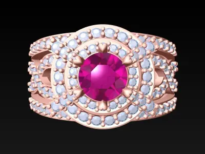 Diamond Ring - Womens Rings - N3334 3D print model