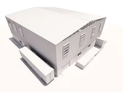 Warehouse G plus M steel structure in Revit 3D model
