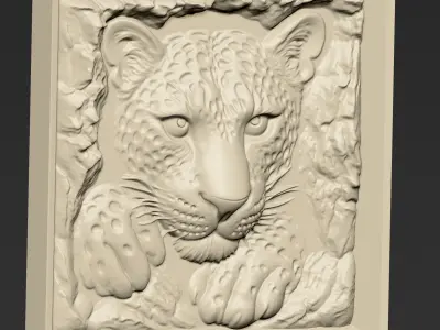 Leopard Head A49 3D print model