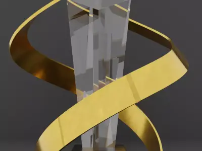 Golden Award Trophy 3D model