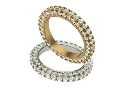 Eternity Ring with 3 sided Diamond Setting 3D print model