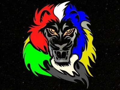 Tribal Lion for laser cutting Low-poly 3D model