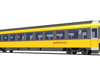 Passenger Train Car 3D model