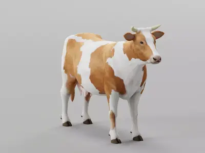 Diary Milk Cow  Animal Low-poly 3D model