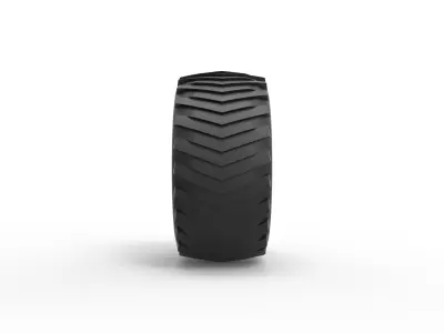 Pulling tractor rear tire 3 Scale 1 to 25 3D print model