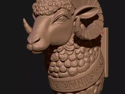 goat sculpture 3D print model