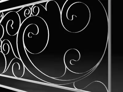 Elegant Decorative Fence for Porch 3D model