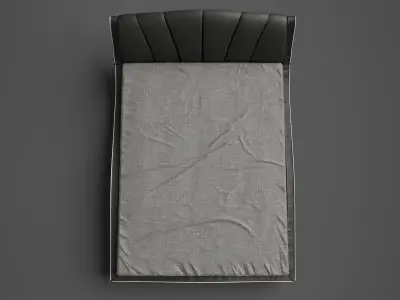 Leather Bed Low-poly 3D model