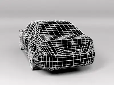 MERCEDES C CLASS LOWPOLY Low-poly 3D model