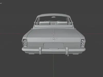 Gaz Volga 24 and 2402 Low-poly 3D model
