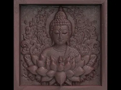 Buddha wall decor 4  3D print model