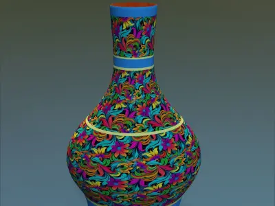 Medieval Flower Vase 1 Low-poly 3D model