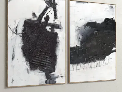 Plaster Two Photo Frame 55 Low-poly 3D model