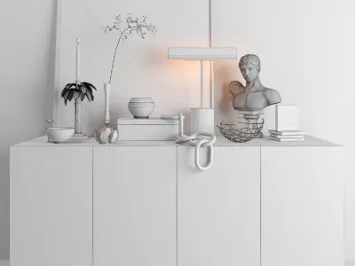 Dresser with decor 2 3D model
