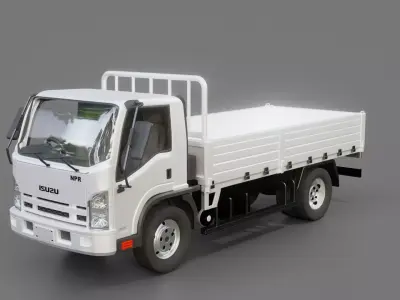 Isuzu NPR Flatbed Truck 3D model