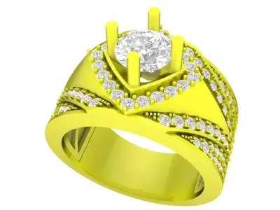 A7336 Luxury Korean Style Diamond Men Ring 3D Model 3D print model