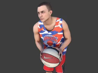 Basketball Player Holding the Ball Low-poly 3D model