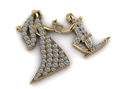 Wedding Married Pendant 3D print model
