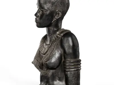 Anna Quinquaud Portrait of African women sculpture 3D model
