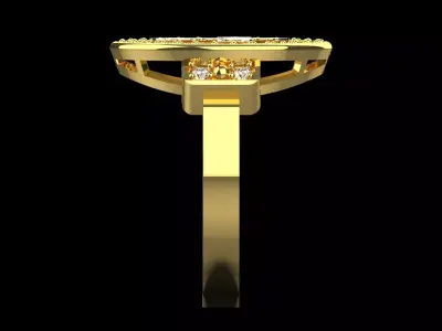 Mans Oval Gold Cross and Diamond stl 3dm Ring Model mr0257 3D print model
