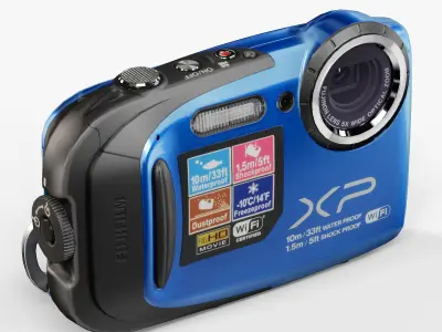 Fujifilm FinePix XP70 rugged and proof digital camera Low-poly 3D model
