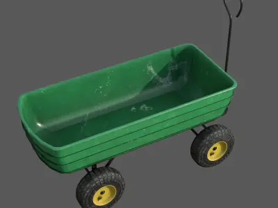 Garden Cart Low-poly 3D model
